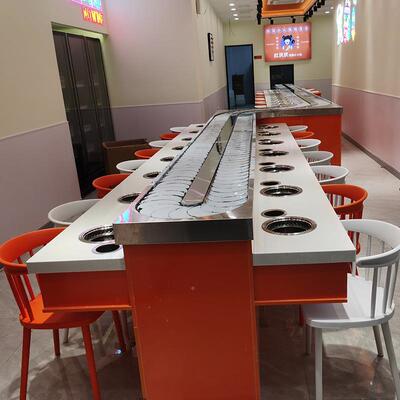 自助旋助火锅输转12019送设备寿司麻辣烫涮串串回转设备涮锅自旋