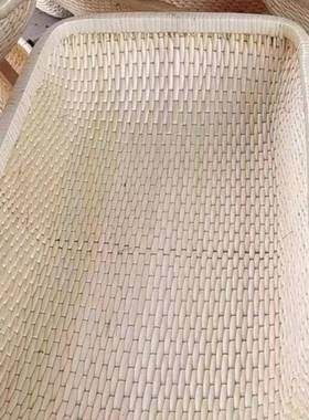 柳编笸方箩藤编收纳筐长形馒WGV用头家大号现捞箩筐簸筐箕柳条饼