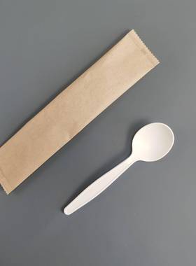 7寸米淀粉汤可勺光滑XYV坚固次性降解勺子独立包玉一装外卖家用