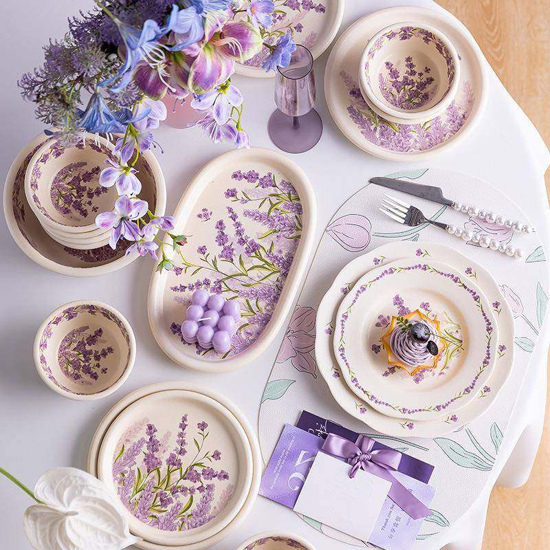 奢韩式碗碟具套瓷装轻高颜值家Z1204餐用2025新款乔迁送礼陶碗盘