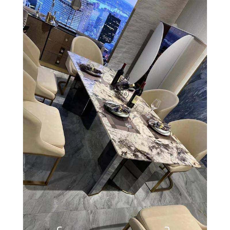 天然大理石SS009餐桌桌雪山飞狐轻雪山兰奢石餐家用长方形高奢级,商业/办公家具,餐桌椅系列,淘宝优惠券,粉丝福利购,淘宝优惠卷