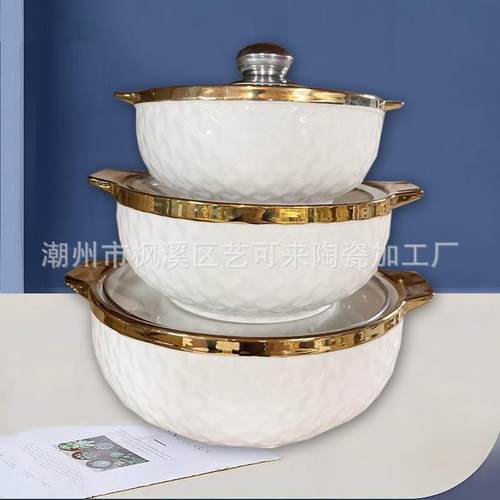 厂家生汤套产套三陶瓷镀汤锅适合出无品牌/口酒店家用三陶瓷电电
