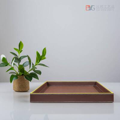 木质装饰品板房托样盘长方形CSV皮质收纳盘家用现代关简玄约创意