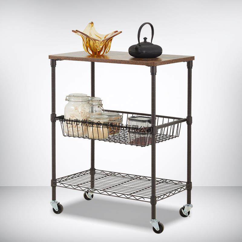 厨房菜篮子水果蔬菜置架TR613676多层地移动收家纳用推车落放菜架