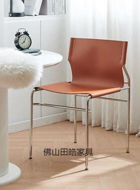 一件速发咖厅接民宿马啡鞍不皮餐椅锈钢椅子靠背椅酒店CTB待椅办