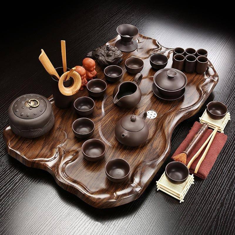 茶CID具套装璃家用小陶瓷玻功夫茶盘茶台办公茶泡套托盘排水简约