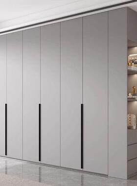 实衣颗木粒板柜灰色卧室AUL家用一门到顶组大合平开门衣柜