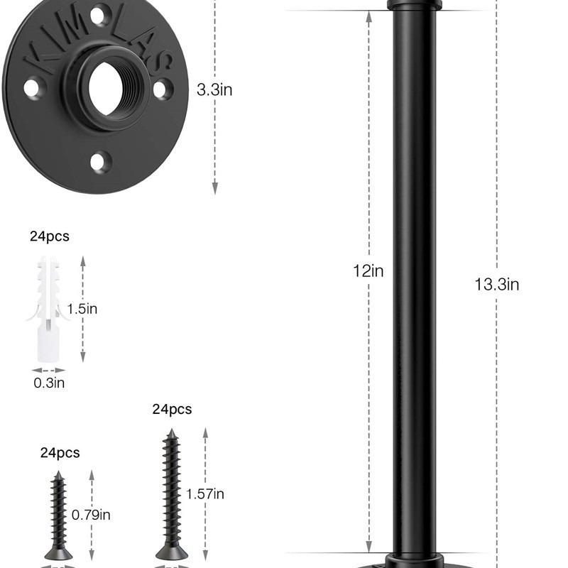 北欧铁支艺水管撑搁架板架复古墙上托架一字支架墙上置24510物壁
