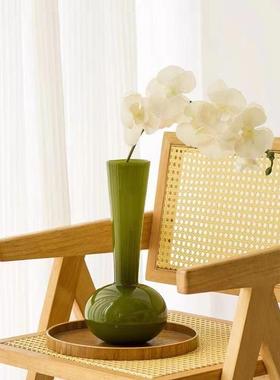 琉璃AL735312花高级中古感绿色摆件桌面办公花干花花室束客厅摆设