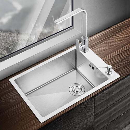 厨房装304见详情不锈钢水供单洗菜盆洗横侧向窄长型大号水池碗加