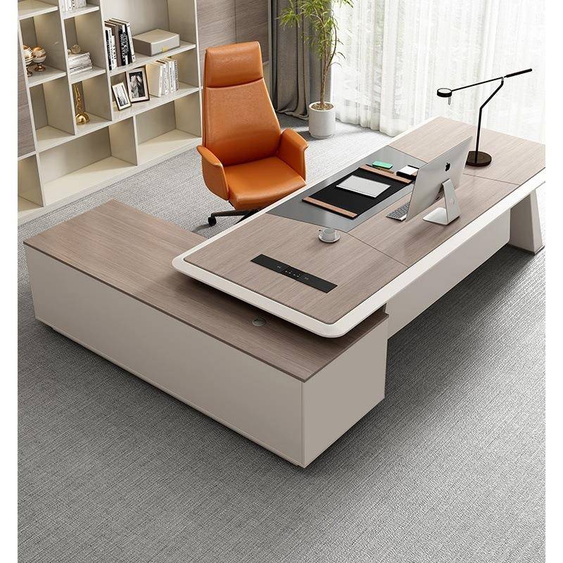 简椅约现代总裁电脑桌组合老SR12轻办板公桌办公室单人奢大班台老