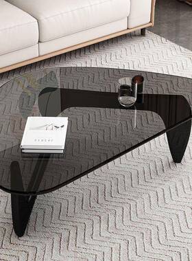 现代简约创意圆形茶家用小户GD122148厅型客钢玻化璃茶几网几红灰