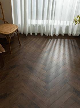 新三层实木板地色nf整芯e人字拼黑胡桃地暖金刚耐13345磨实木地板