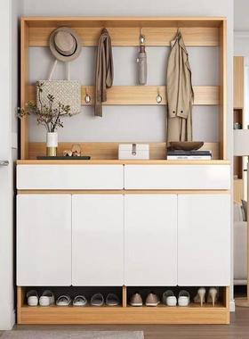 入鞋户JAJ口门鞋柜台面颗粒板鞋柜北欧仿木柜玄关柜阳台实一体超