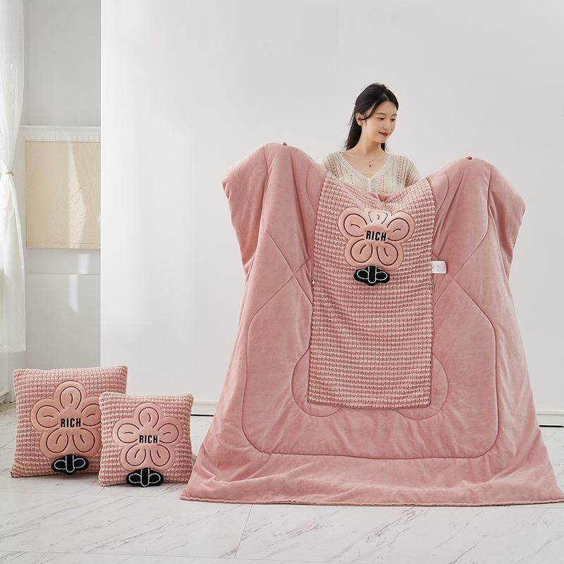 牛绒加厚两用抱被XZF枕可折叠奶汽车靠垫女生办室沙发公午睡枕头,居家布艺,抱枕被,淘宝优惠券,粉丝福利购,淘宝优惠卷