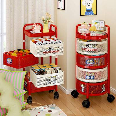 新多巴胺小推车款零食置物架移动落地层家纳用客厅other厨房多收