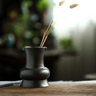 远古水器良渚文化灰胎黑皮陶袋足鬶古典装饰仿古陶器花瓶花器良渚