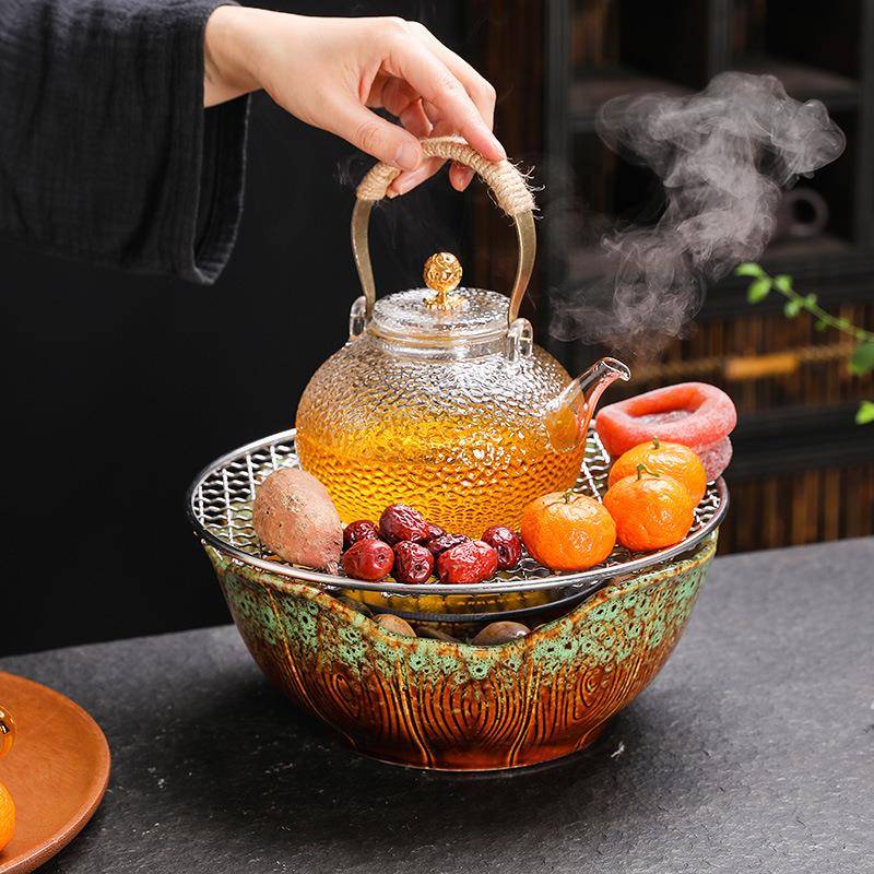围炉煮茶一套家用室内电陶炉烤茶罐罐茶煮茶器玻璃茶壶泡茶煮茶炉