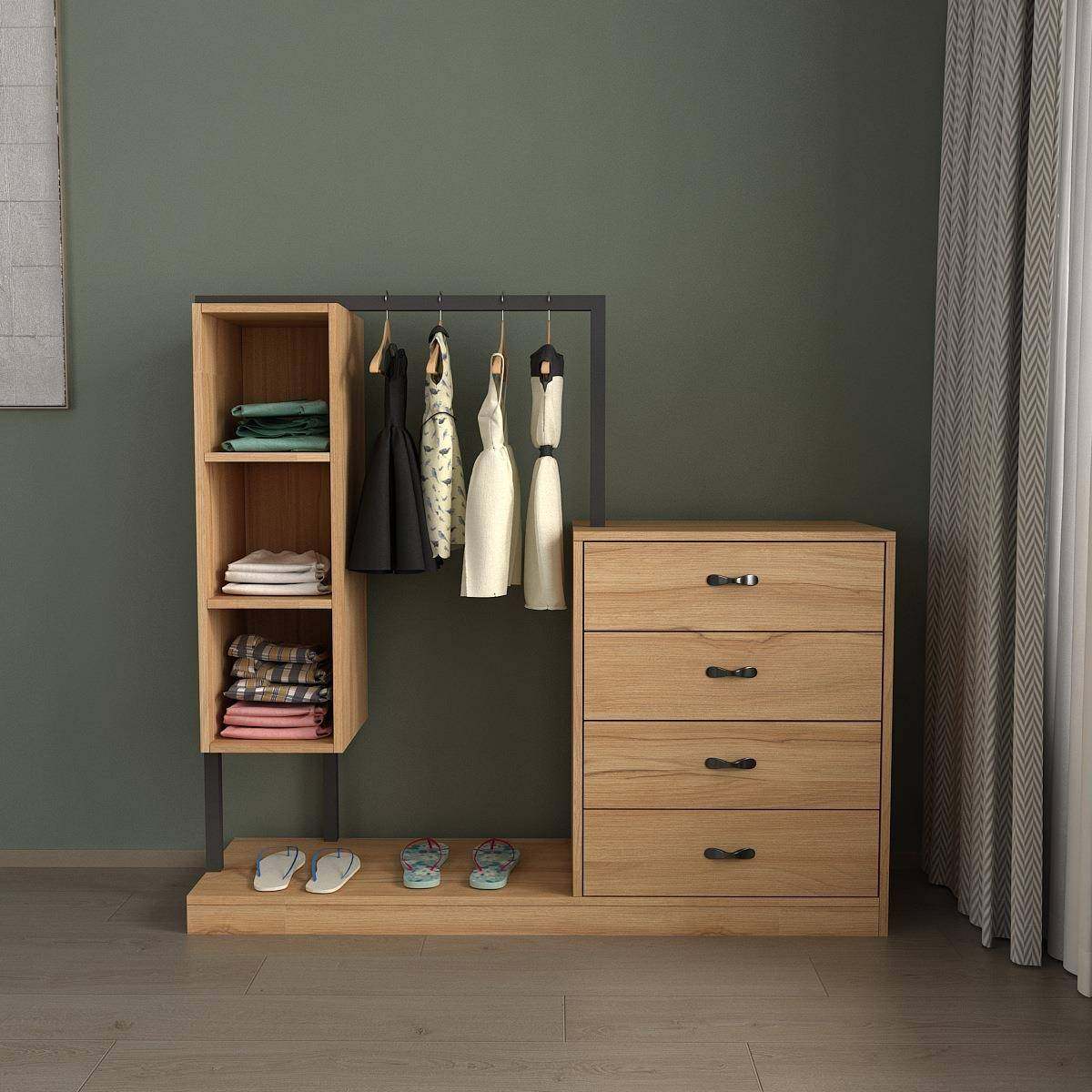 多功能落地衣帽架长款衣服收纳架一体式卧室衣柜五斗柜子,智能设备,其他智能设备,淘宝优惠券,粉丝福利购,淘宝优惠卷