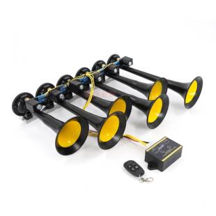 24V金属六管36音乐汽笛喇叭36种声音随意切换超响高音外贸热销