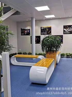 玻璃钢座椅商场户外等候椅公共长坐凳售楼部休闲座椅广场特色坐凳