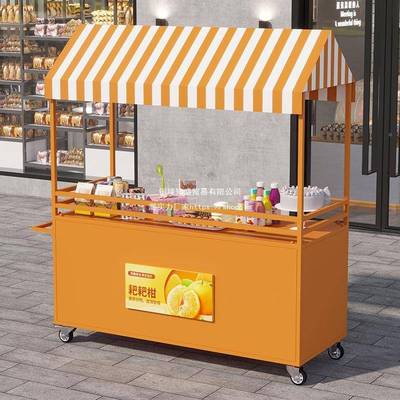 欧式艺花车铁摊户外集无品牌/摊市网红地摆摊手推车小吃夜市移动