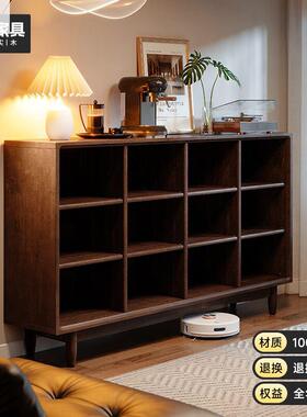 实木柜柜矮靠墙一书体置架书架客厅家物用UQN收纳格子柜落地储物