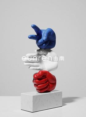 极简艺术意手塑势树脂雕摆件家创居办公室酒间店样板房软装YTL饰