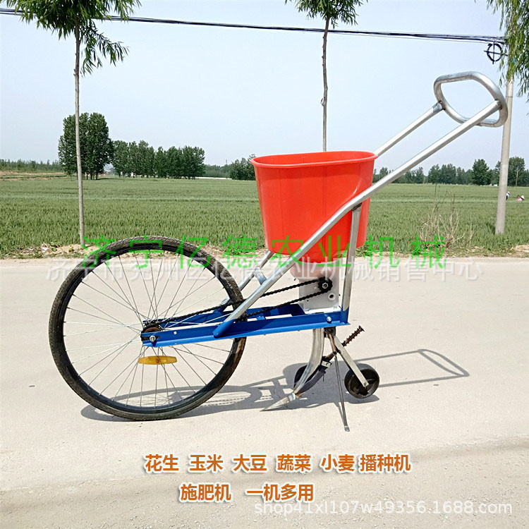 手推简易施肥播种机玉米大豆