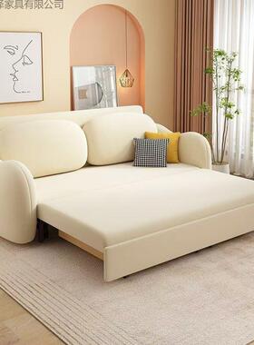 UON可折叠多功能用网红猫爪绒新款叠奶油一体小布户型折沙发床客