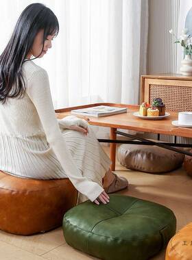 日式团坐垫地上懒人地蒲坐墩家打用客厅飘窗榻榻米皮革坐F975H655