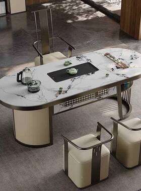 板中茶桌高端办公室茶台轻奢岩极简阳功夫泡茶桌新式台茶桌椅RFY