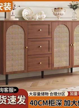 式餐边柜HII现代简约藤水编储法物柜子家用餐厅茶柜厨柜房收纳橱