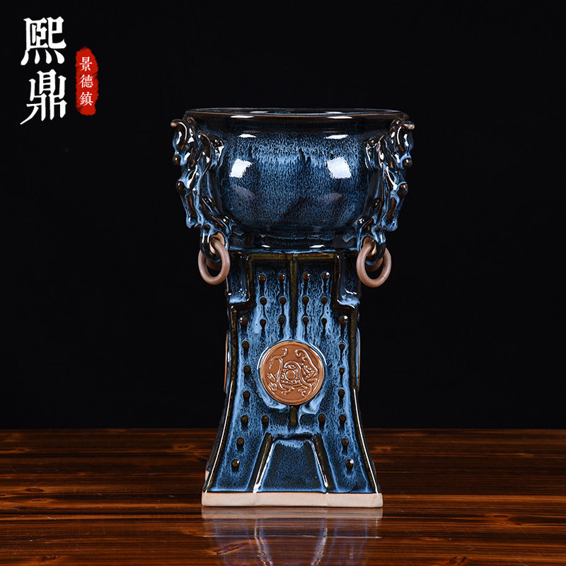 仿古钧瓷玄关客厅花瓶