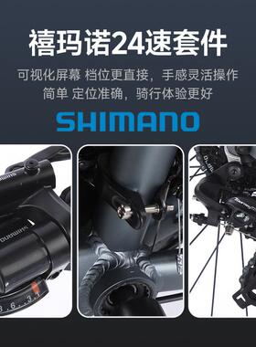 户外运动长途山旅自旅车油碟变速26寸蝴蝶把弯梁行发电行轮地公路