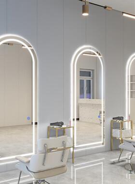 理镜台网红发985显白瘦美颜容美店发镜子潮款壁触挂式LED摸发廊专