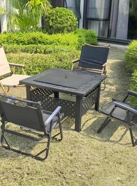 院加庭高可烧烤炉移套动烧烤桌室内烧烤架围炉煮739茶装家用烤火