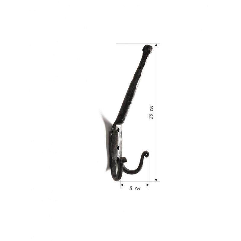 体手工锻铁艺犀角墙挂SZY钩墙安术装双钩复古铁器装饰挂钩钩挂包
