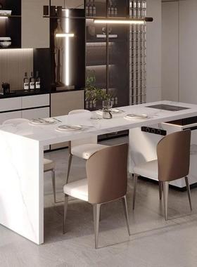 齐平岛台桌餐一体家用开放式厨房现做岩平71160面吧岛台倒板台中