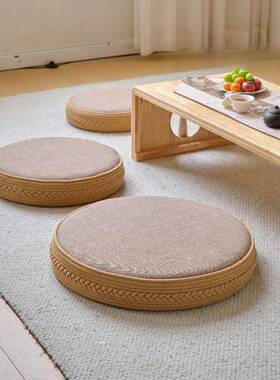 日式坐垫米阳台加厚坐Tkc4JKtE榻墩圆形垫子家用客榻厅地上拜坐禅