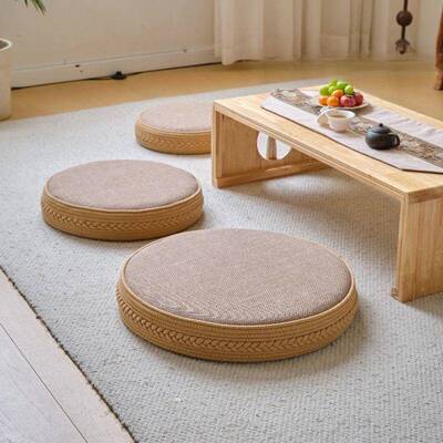 日式坐垫米阳台加厚坐Tkc4JKtE榻墩圆形垫子家用客榻厅地上拜坐禅
