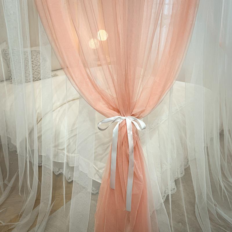 落DYS蚊蚊帐225新款家用公主风地双层纱床幔欧式卧室0罩三开门免