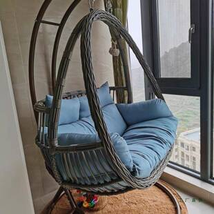 吊篮椅藤椅懒人椅摇阳台秋千摇篮椅庭院UPG双吊人椅室内吊床家吊