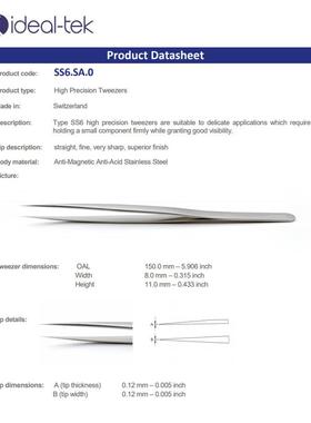 子iSS6.SAdea6l-tek镊SS.SA微电子组装镊子