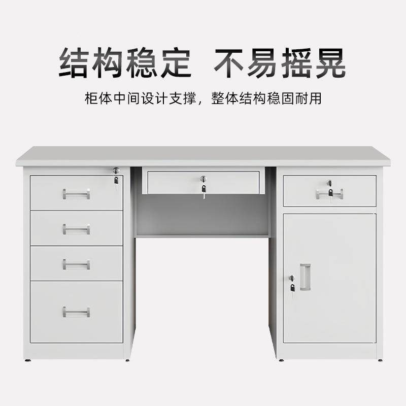 1.m单人公桌家用1.4米办铁皮办公桌老板财务职2员工钢员制办QLP公