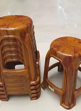 M&特厚时仿木纹5529塑厅料凳凳子尚家用成人高餐桌凳现代简约客防