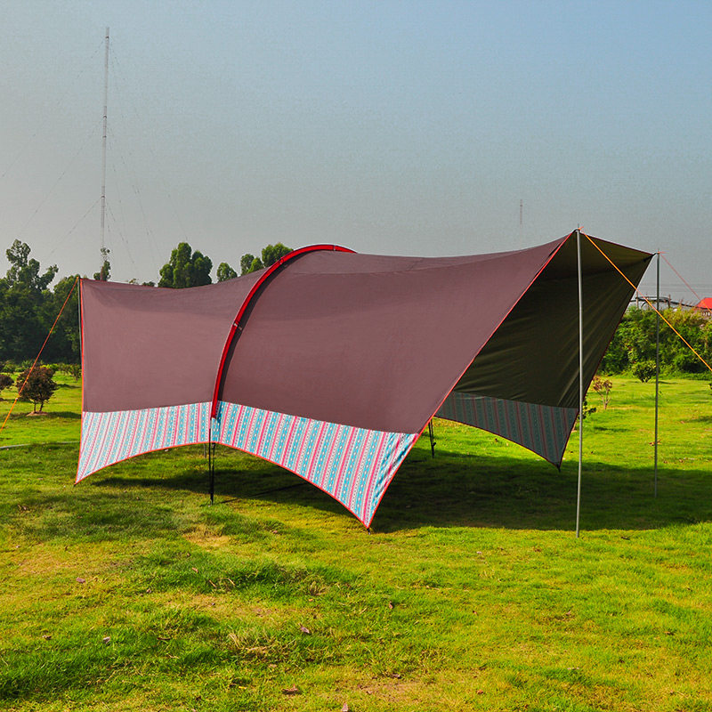 哈比超大黑胶天幕帐篷银胶防雨晒遮阳棚沙滩凉棚冒险者客厅帐围布