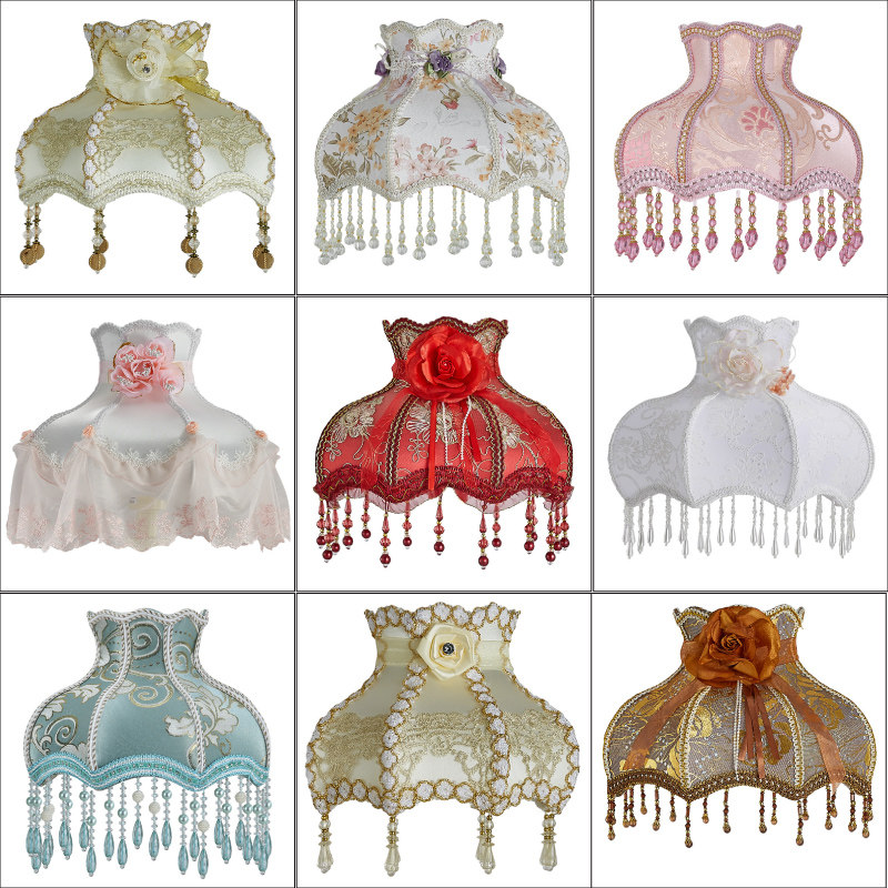 欧式台灯布艺灯罩配件欧式台灯客厅卧室床头灯复古E27灯头通用