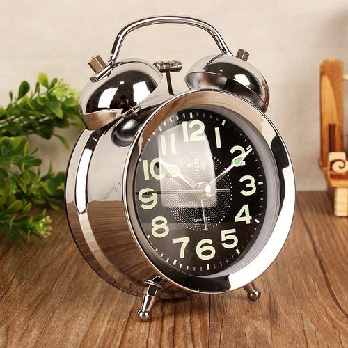学生闹钟超大声音简约金属懒人变态闹铃超响静音床头钟起床困难户