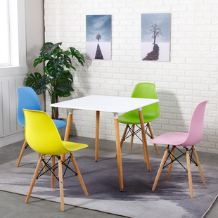 实木桌椅组合会客接待休闲桌简约休息区售楼处咖啡店奶茶店餐桌椅